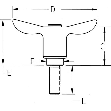 Morton Adjustable Handle, T-Handle Design, Plastic Handle, #10-32 x 1.25" Steel External Thread, 1.98" Handle Diameter THP-3027
